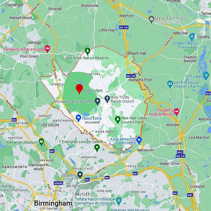 building supplies sutton coldfield map