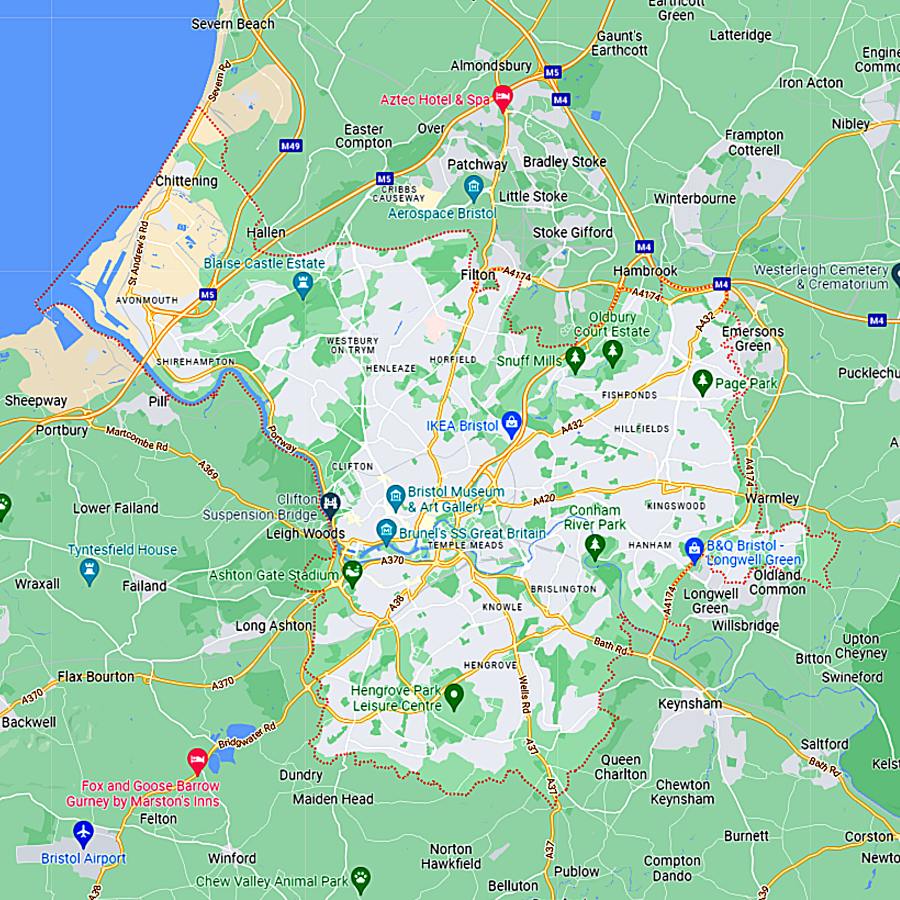 building supplies bristol map