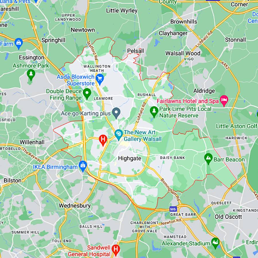 concrete suppliers in walsall map