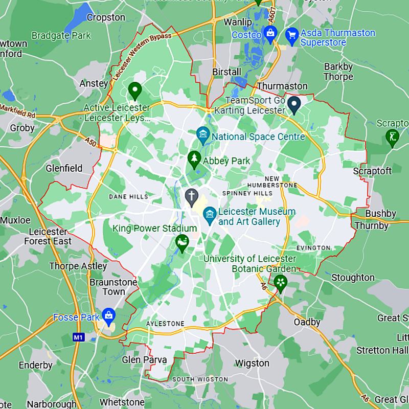 landscaping supplies leicester map