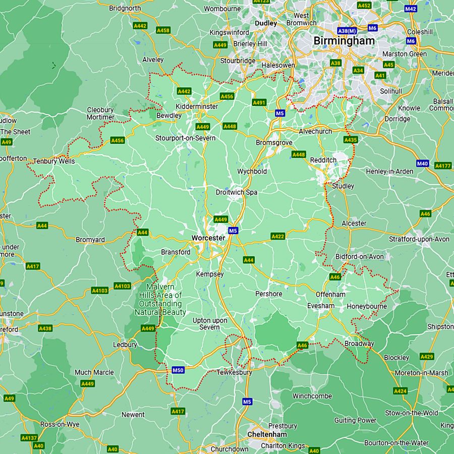 landscaping supplies worcestershire map