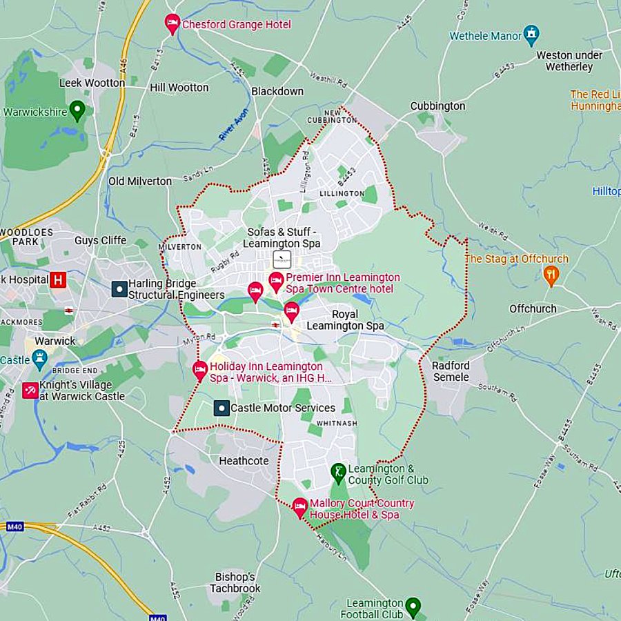 landscaping supplies leamington spa map