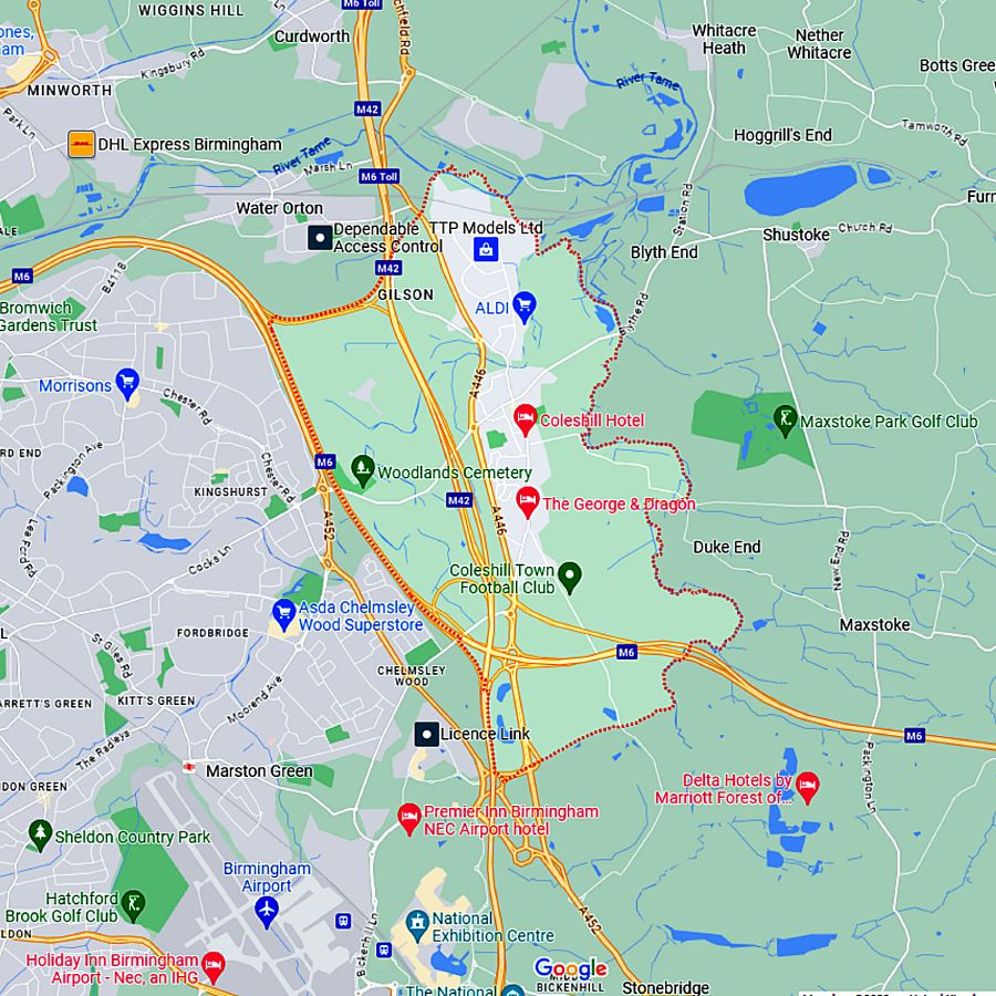 building supplies coleshill map
